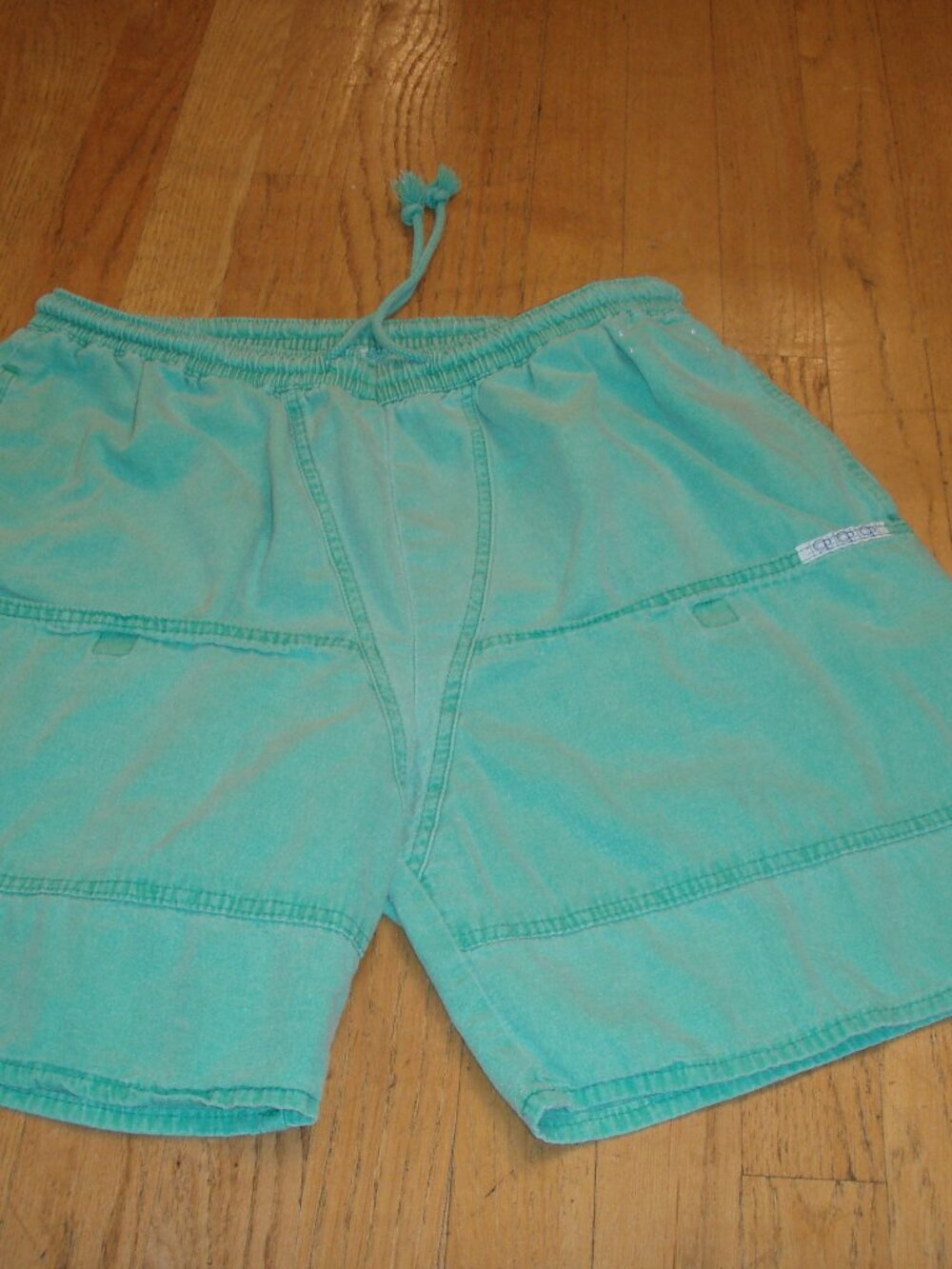 vintage 1980s OP Ocean Pacific USA surfer skater green cotton Shorts L 78306-31v - Picture 1 of 8